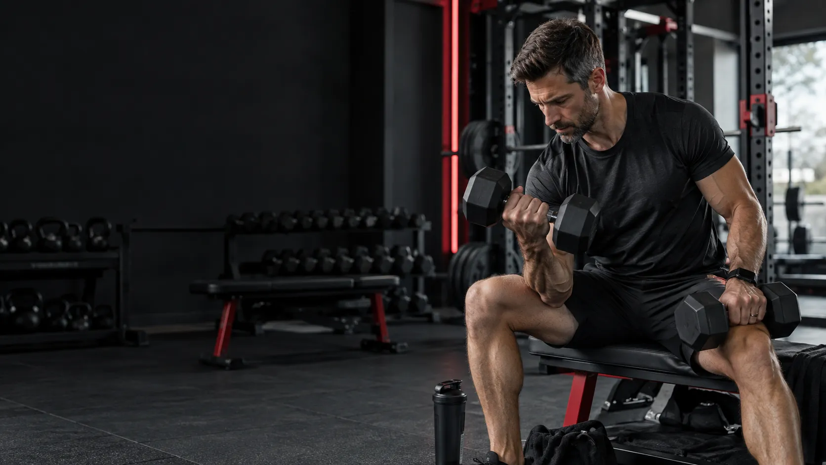 A focused strength training session